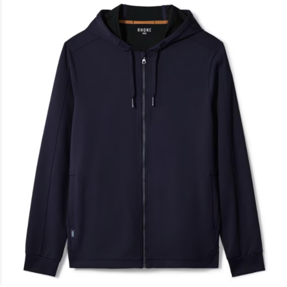 RHONE Spar V2 Navy Full-Zip Lightweight Hooded Jacket